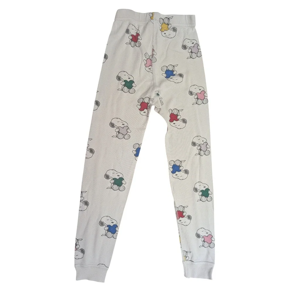 Hanna Andersson Peanuts Snoopy Heart Pajama Pants Kids‎ 6-7 Sleepwear Organic